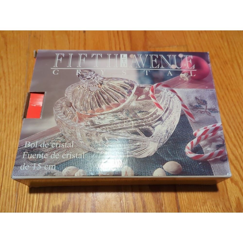 Fifth Avenue LTD‎ Crystal Christmas Ornament Candy Dish Vintage 8"